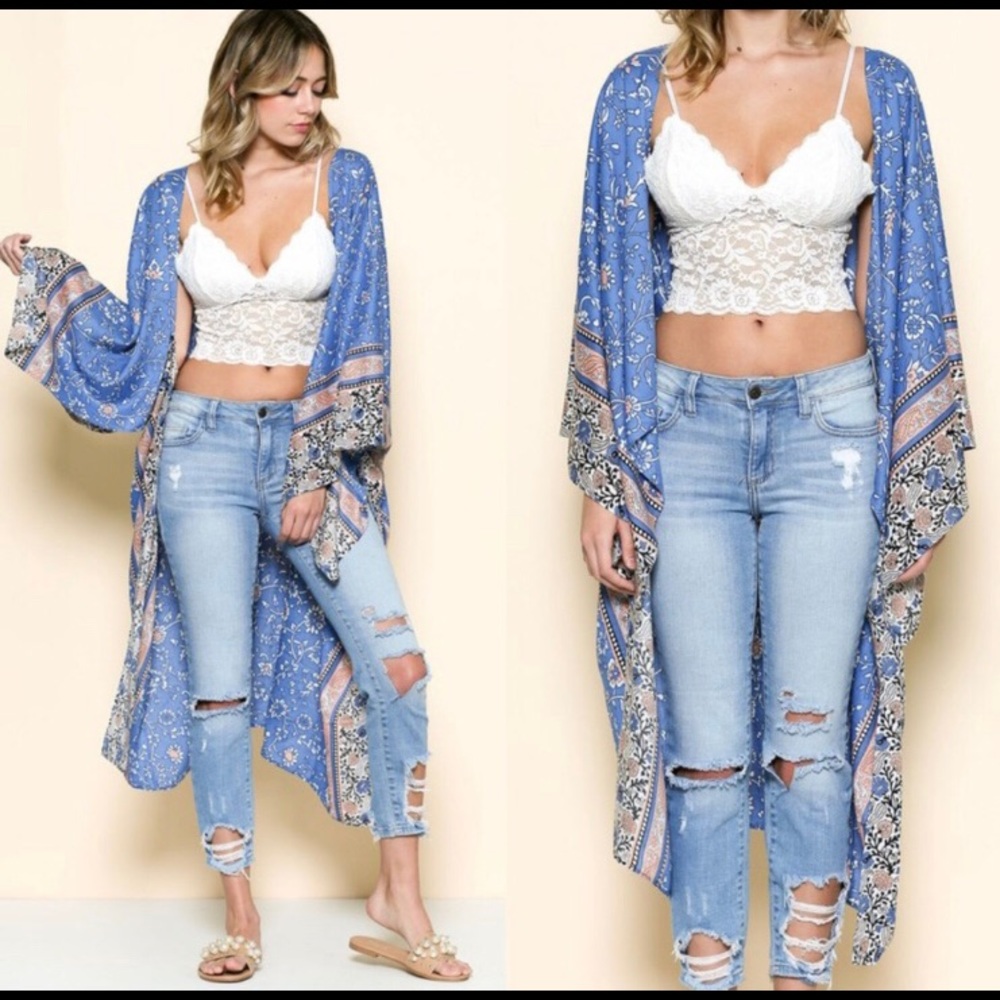 Printed kimono